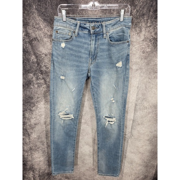 American Eagle Outfitters Other - American Eagle Jeans Mens 30x32 Blue Slim Skinny Leg Medium‎ Wash Distressed